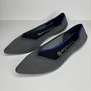 Rothy’s The Point Flats Gray Knit Pointed Toe Washable Women’s Size 8.5